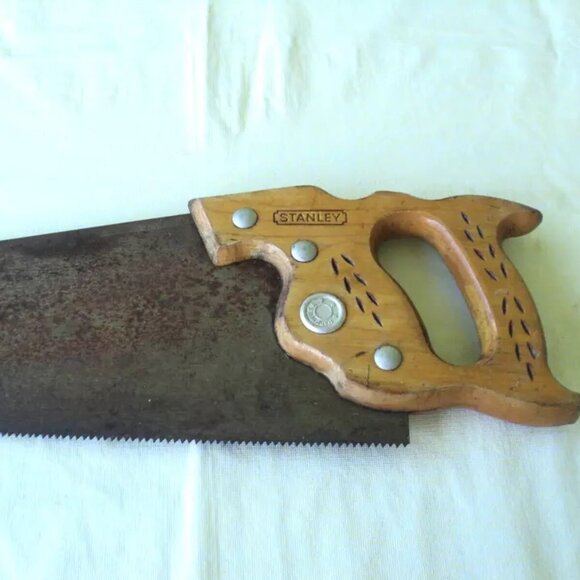 Stanley Handsaw Vintage Wooden Handle 26" Blade Made in the USA Professional - Picture 4 of 9